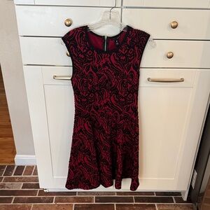 Red and Black Patterned Dress